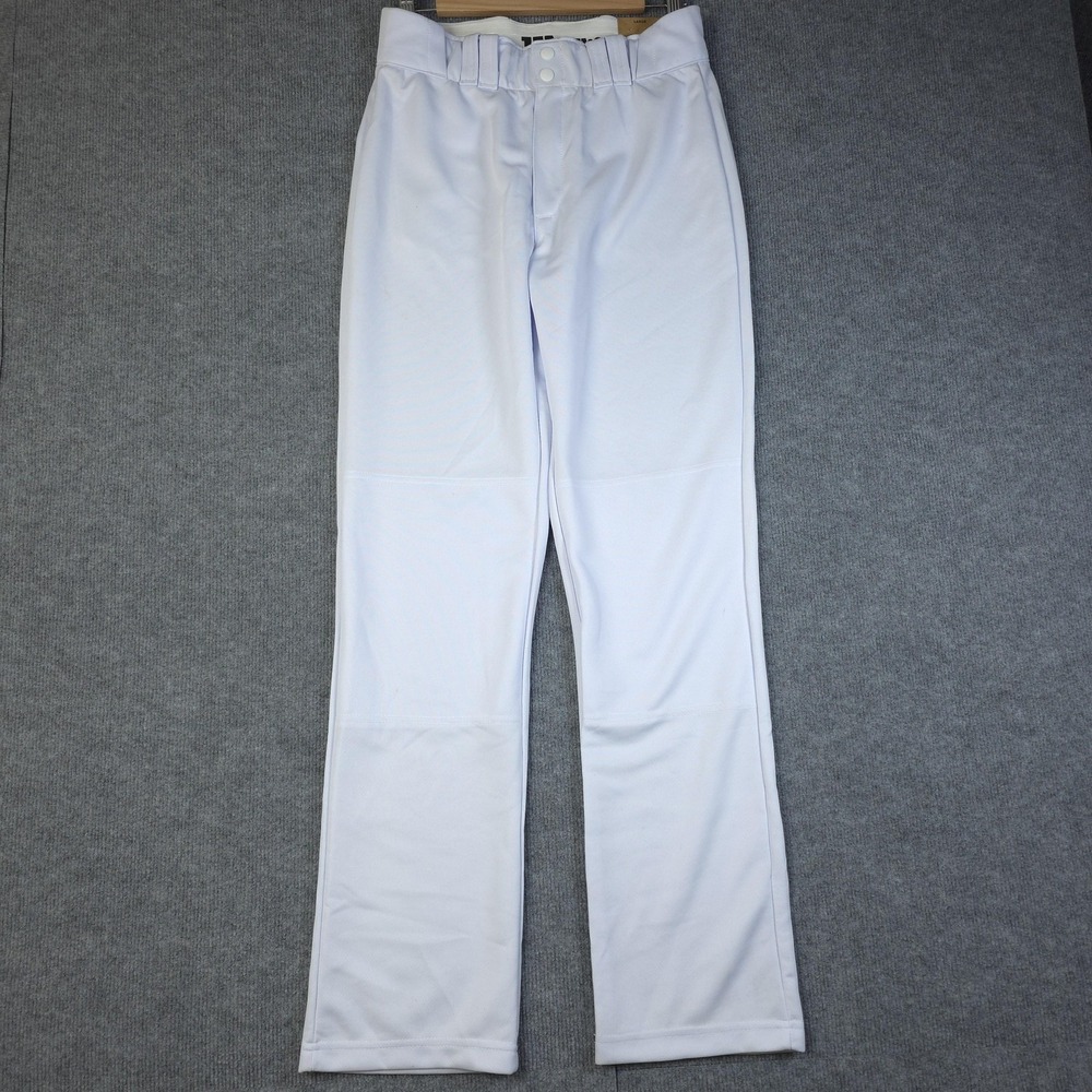 Wilson Baseball Pants Mens Large Full Length Belt Loops Pockets White Polyester